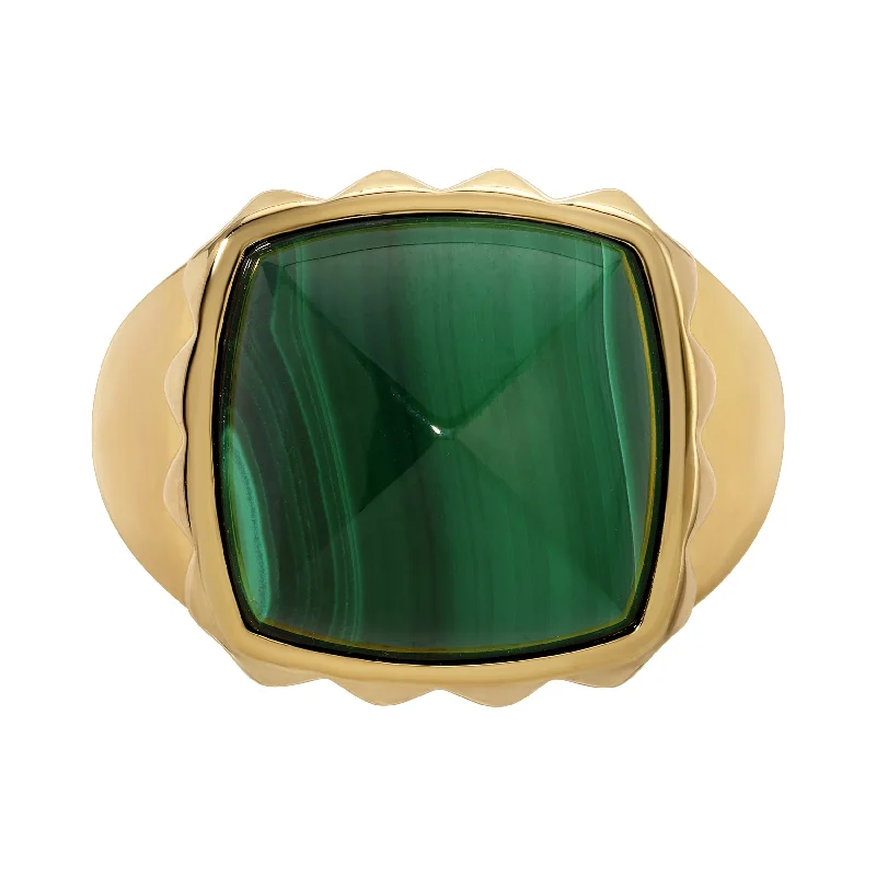 luxury diamond wedding rings -Malachite Pyramid Ring