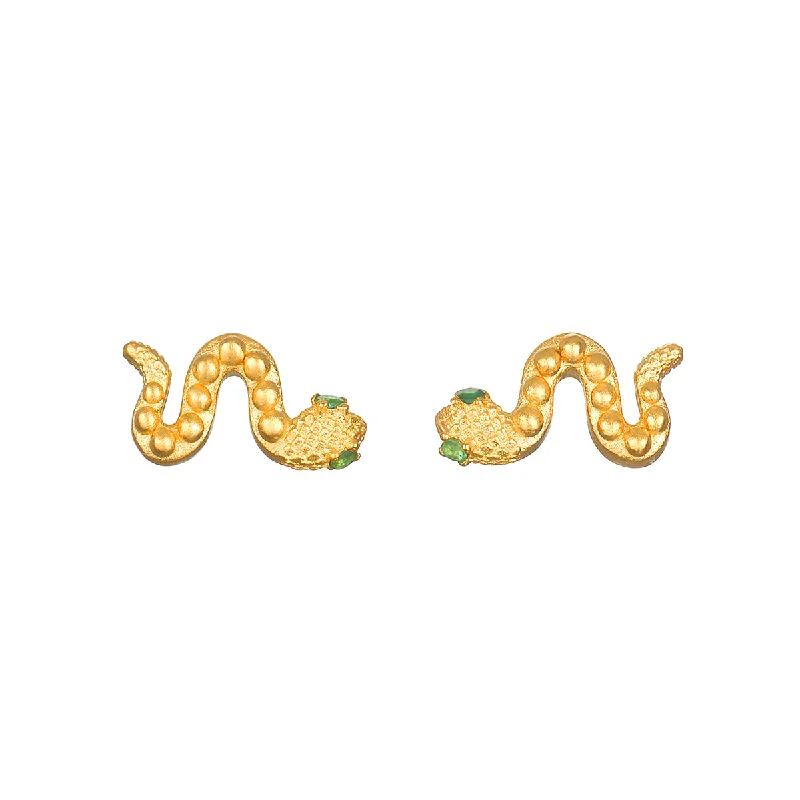 statement crystal earrings for women -Beauty is Timeless Snake Stud Earrings