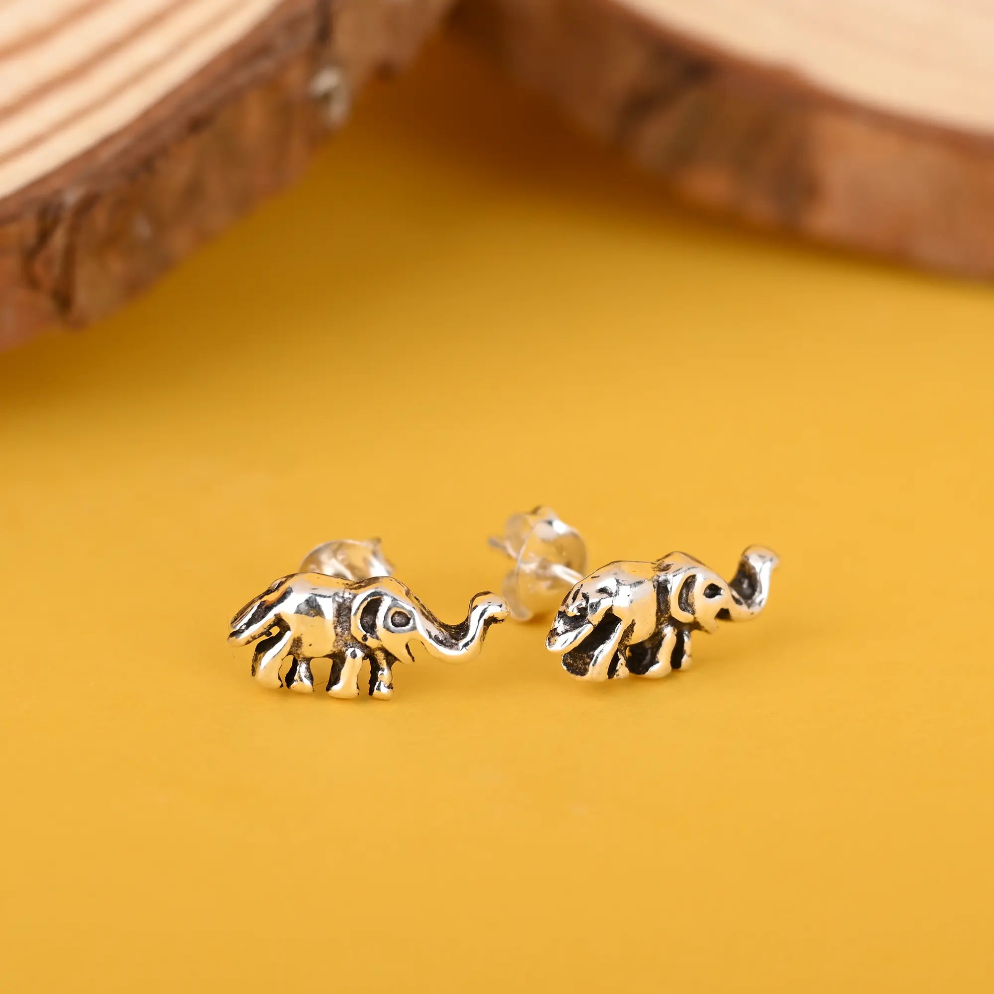 chic gold earrings for women -Elegance Elephant Studs