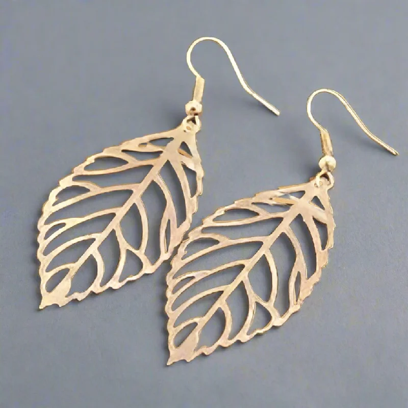 wedding earrings for women -Seasons of Beauty Leaf Cut Out Necklace or Earrings for Woman