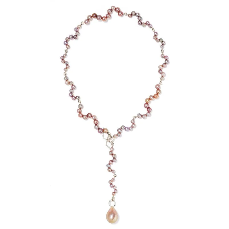 moonstone necklaces for women -Multi Function Silver Necklace w. Pearls