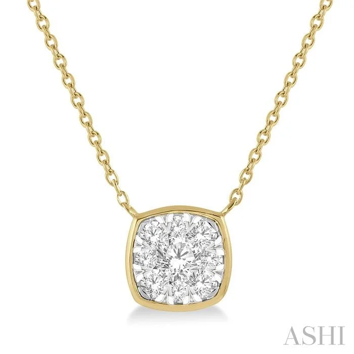 long chain necklaces for women -CUSHION SHAPE LOVEBRIGHT ESSENTIAL DIAMOND PENDANT