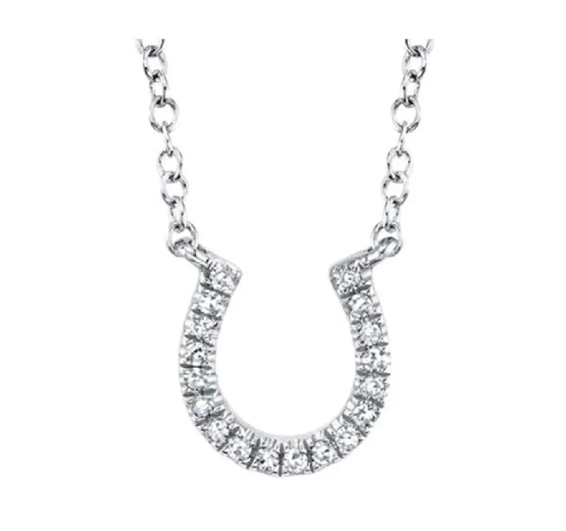 handmade necklaces for women -Shy Creation Diamond Horseshoe Pendant Necklace