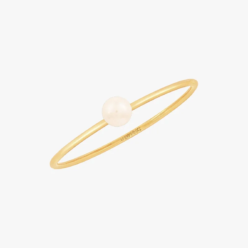 classic rings for women -Mini Pearl Ring Gold