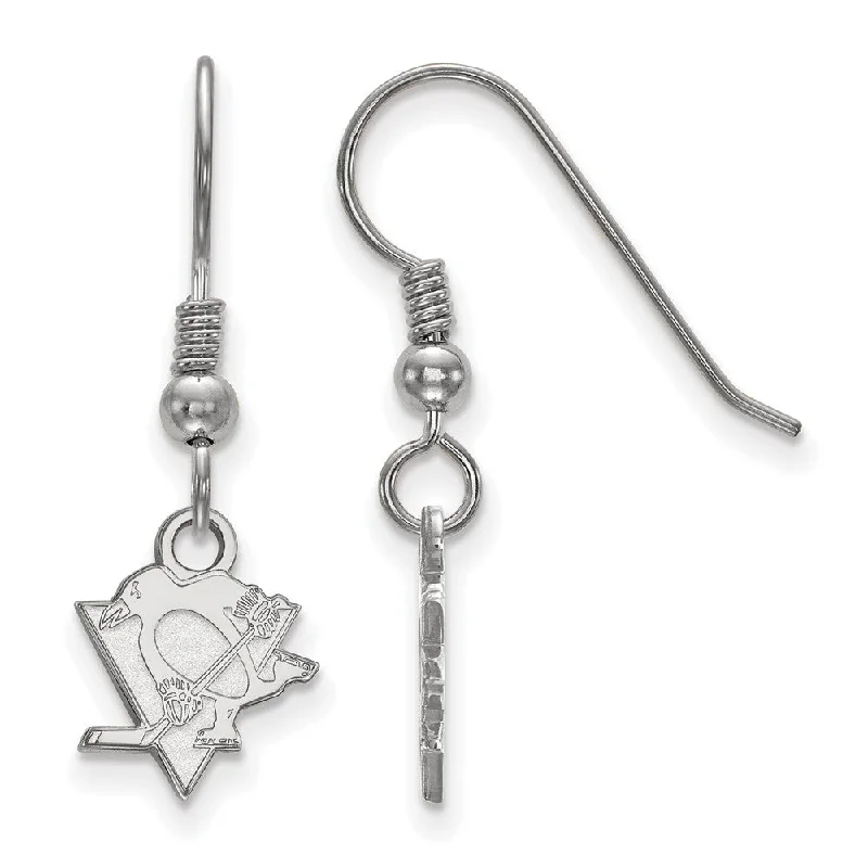 geometric earrings for women -Sterling Silver NHL Pittsburgh Penguins XS Dangle Earrings