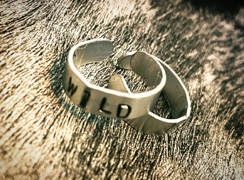 anniversary rings for women -WILD metal stamped ring