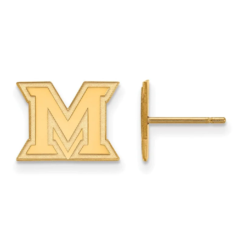 custom earrings for women -14k Gold Plated Silver Miami Univ. XS (Tiny) Post Earrings