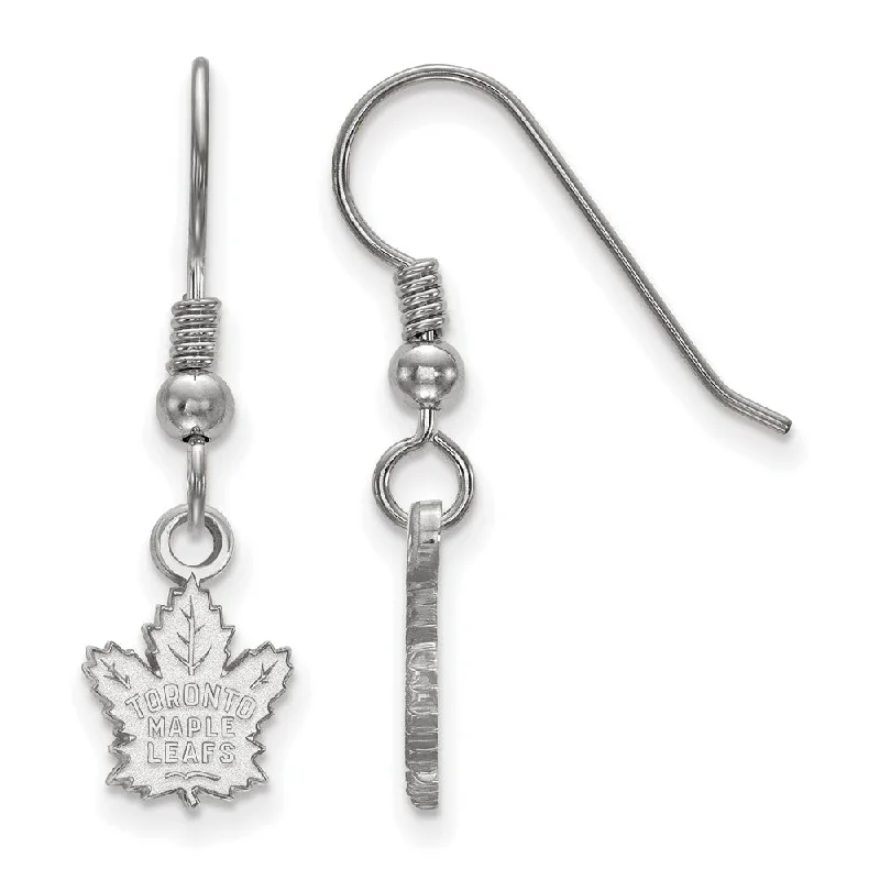 elegant drop earrings for women -Sterling Silver NHL Toronto Maple Leafs XS Dangle Earrings