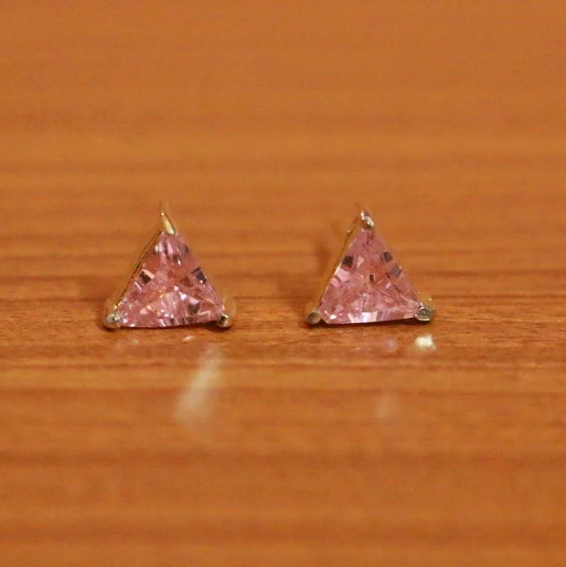 bridal drop earrings for women -PINK ONYX STUDS