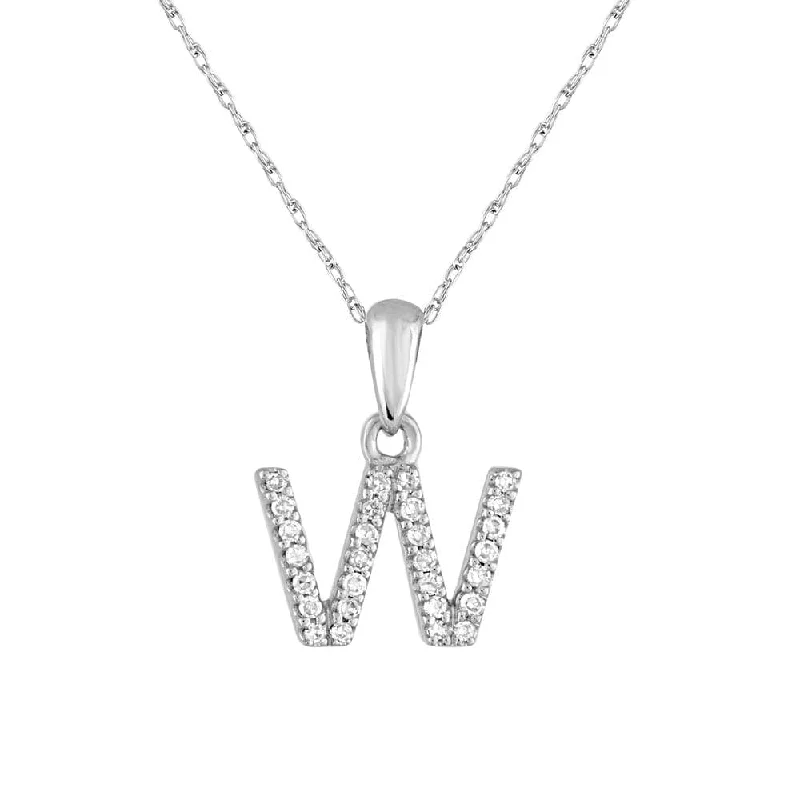 dainty necklaces for women -14k Gold & Diamond Initial Necklace- W