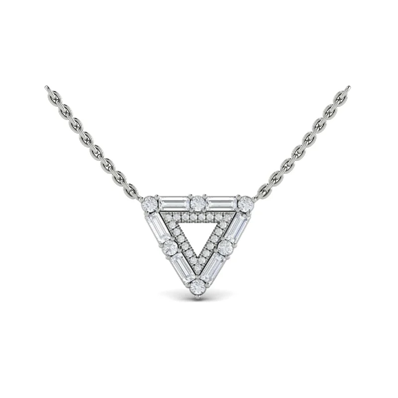 handmade necklaces for women -Diamond Baguette Double Trinity Necklace