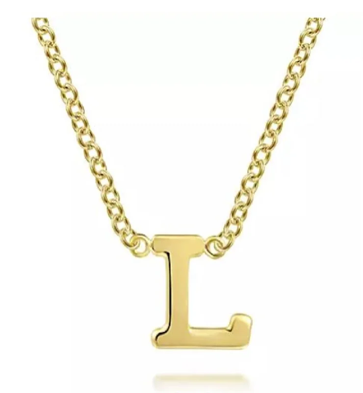 luxury diamond necklaces for women -Gabriel14Ky L Initial Pendant Necklace