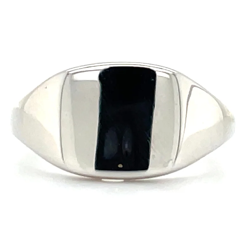 wedding sets for women -Sterling Silver Gents Square Signet Ring