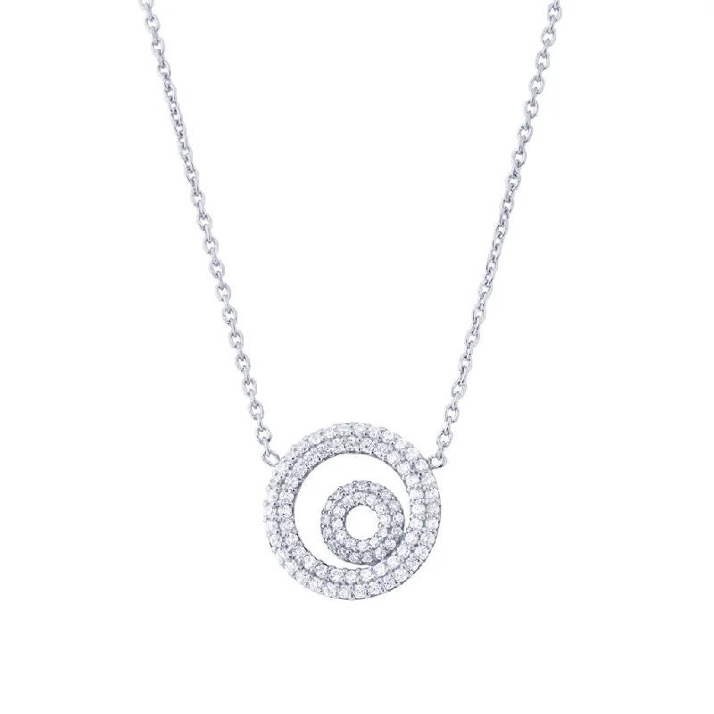 rhinestone necklaces for women -Matiné 18K Whitegold Necklace w. 93 Diamonds