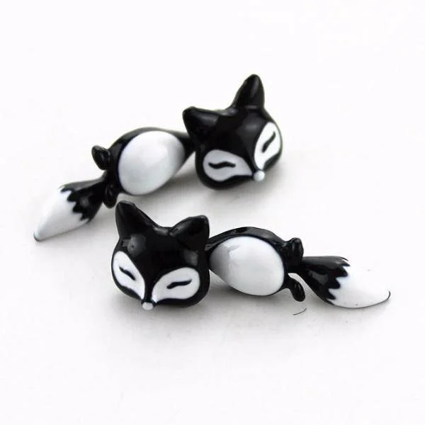 boho earrings for women -Dancing Fox Two Piece Moving Earrings