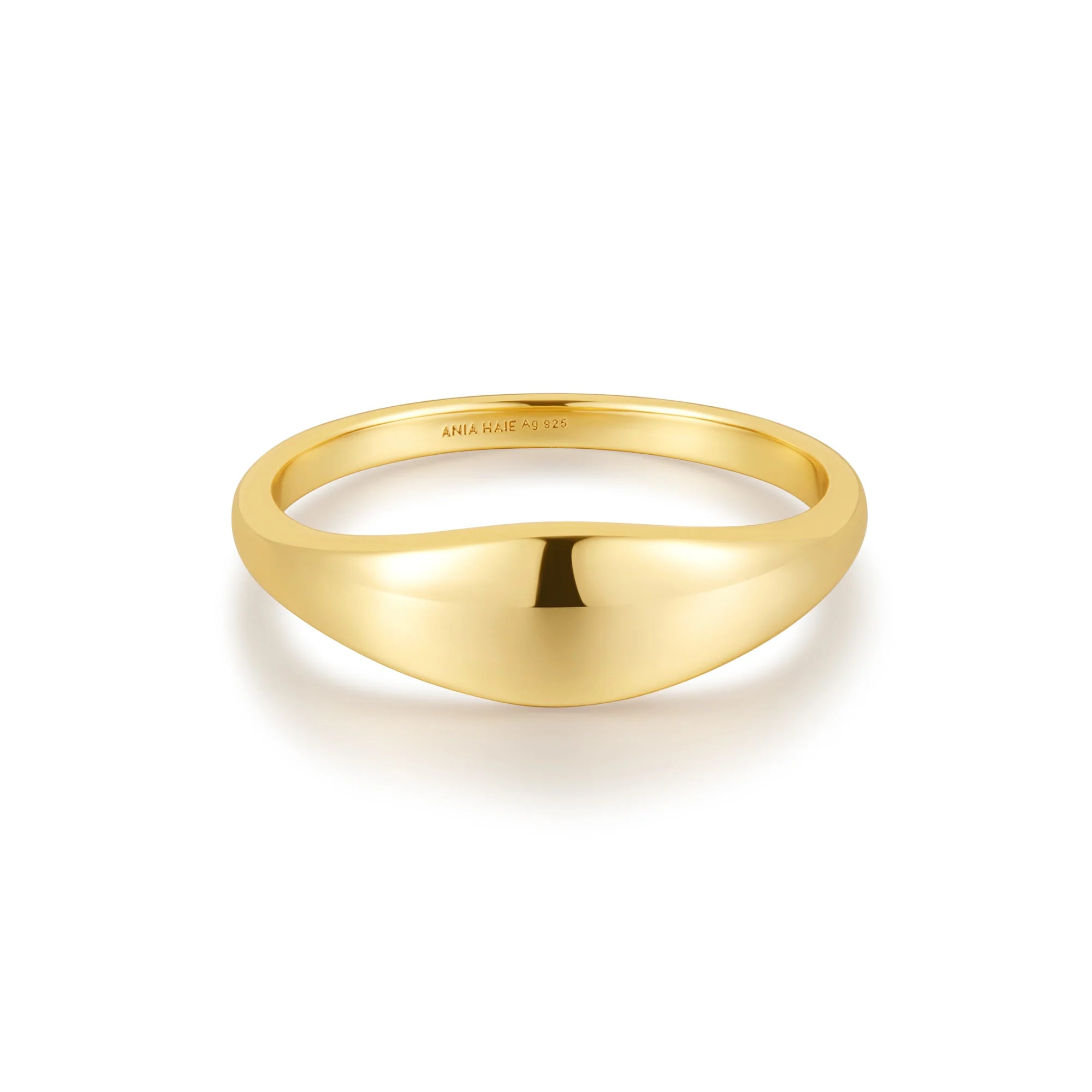 luxury diamond wedding rings -Ania Haie Gold Dome Plain Ring