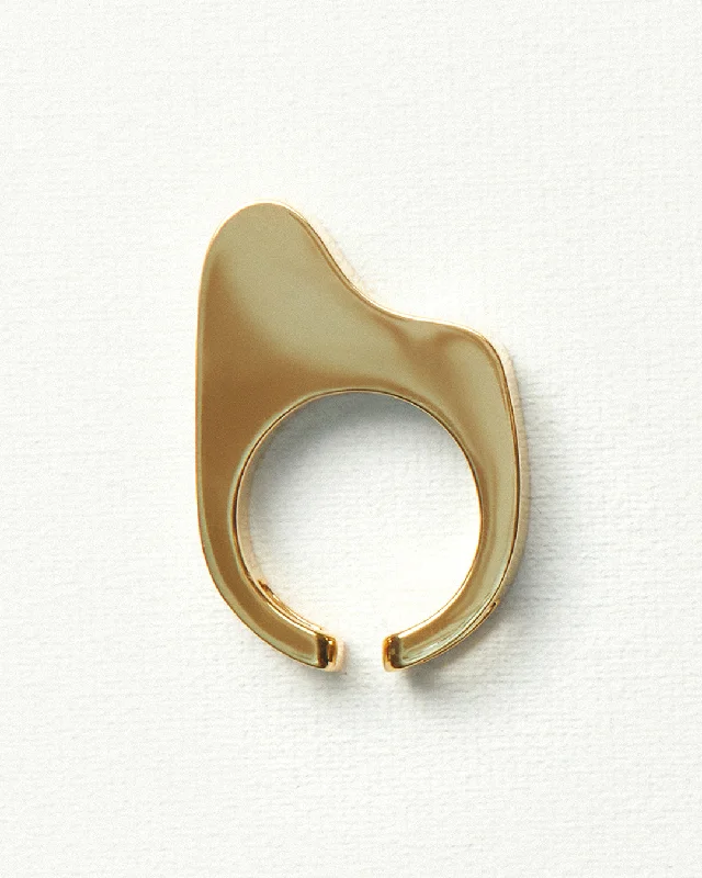 gold rings for women -Pebble 01 ear cuff/ ring