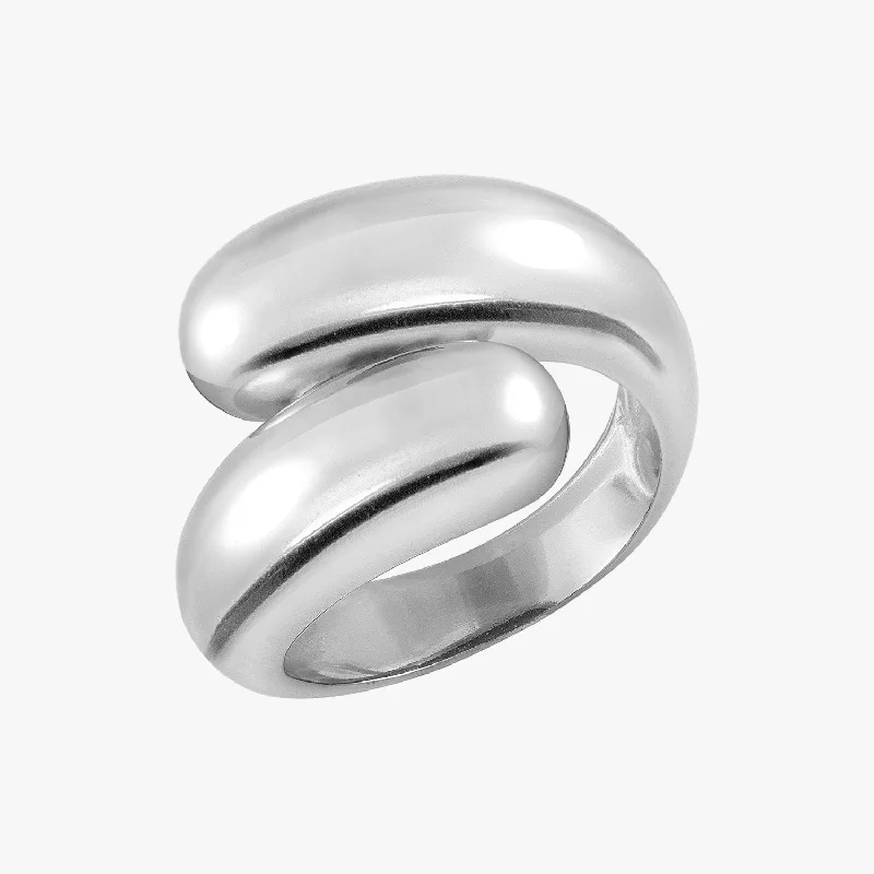 matching rings for couples -Twin Dome Ring Silver