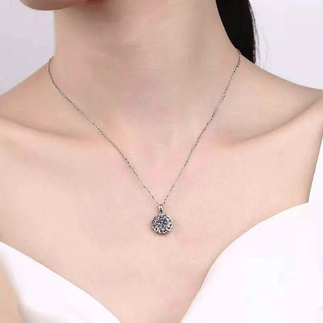 sterling silver necklaces for women -Erin Moissanite Necklace