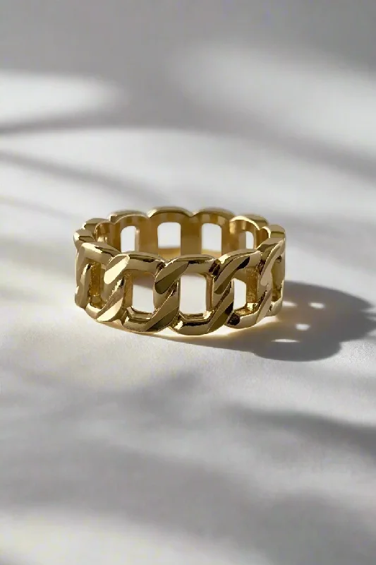 vintage rings for women -Cuban Link Ring