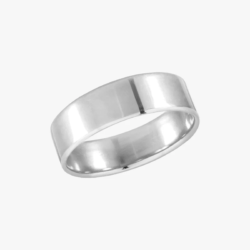 custom rings for women -Thick Stacking Ring Silver