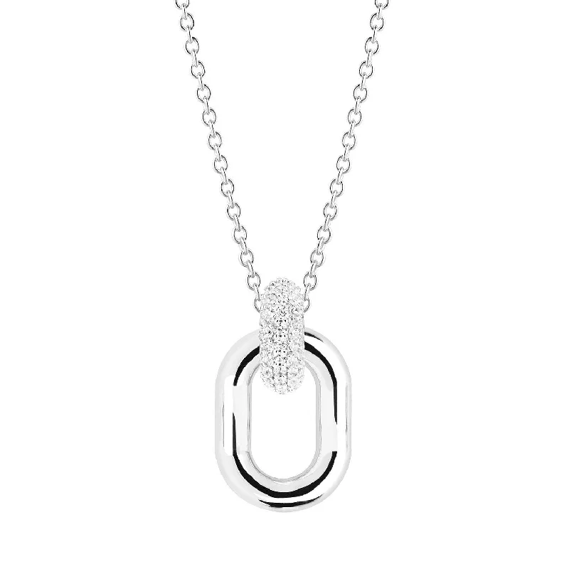 heirloom necklaces for women -Capri Due Silver Necklace w. White Zirconias