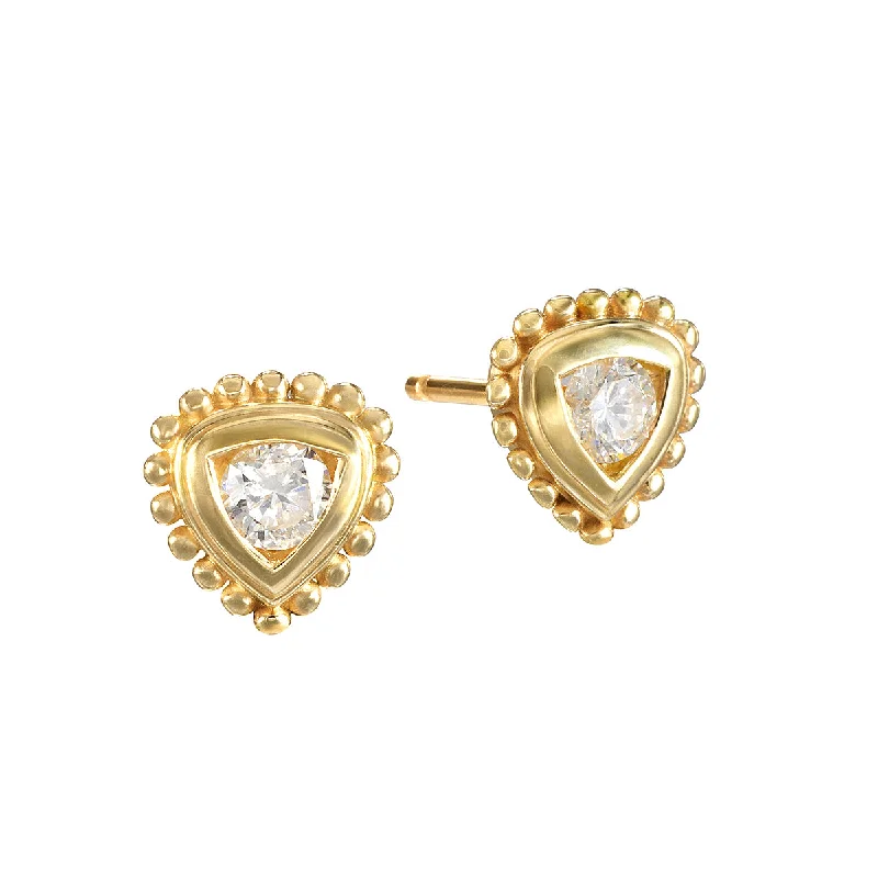 simple stud earrings for women -Incandescent Spirit 14kt Gold Diamond Stud Earrings