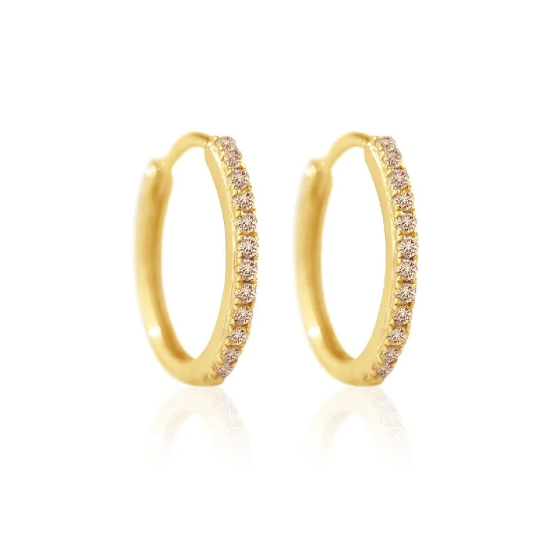 custom name earrings for women -Small Diamond Hoop Earrings