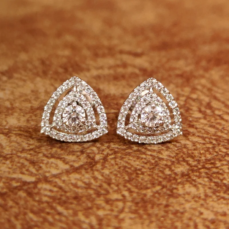 crystal earrings for women -92.5 STERLING SILVER DIAMOND LOOK STUDS