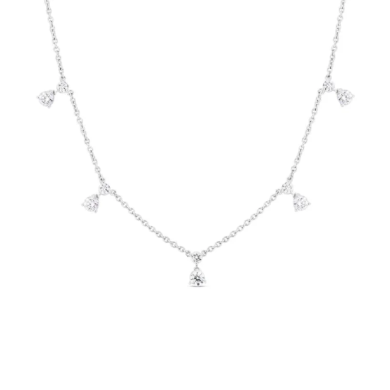 pearl necklaces for women -Roberto Coin Dangling Diamond Station Necklace