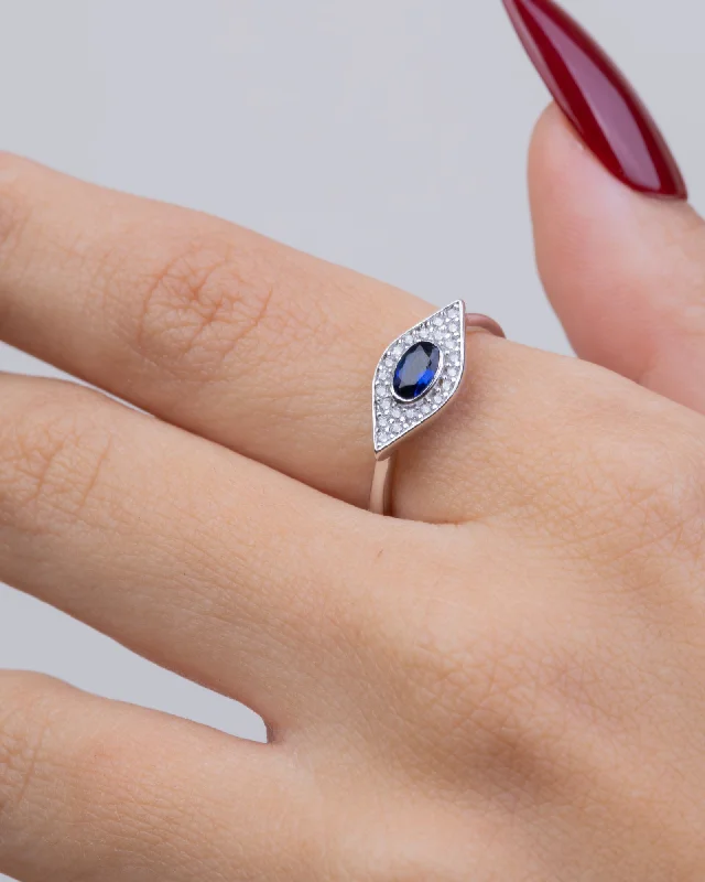 vintage gold rings for women -Zircon Blue Eye (06) Ring