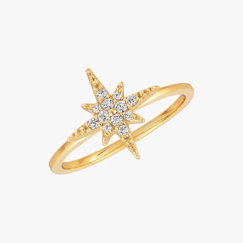 luxury diamond wedding rings -Pave Starburst Ring