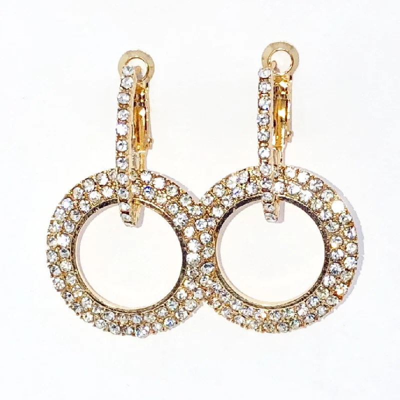 stackable earrings for women -Supreme Shine Double Circle Earrings