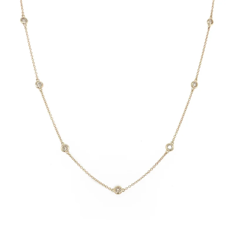 heirloom necklaces for women -14k Gold & Diamond Station Necklace