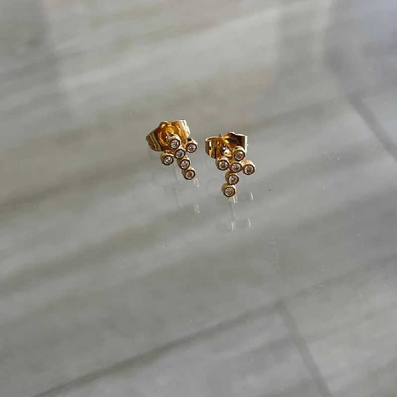 crystal drop earrings for women -Mini Cross Stud Earrings