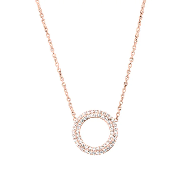 emerald necklaces for women -Matiné 18K Rosegold Necklace w. 62 Diamonds