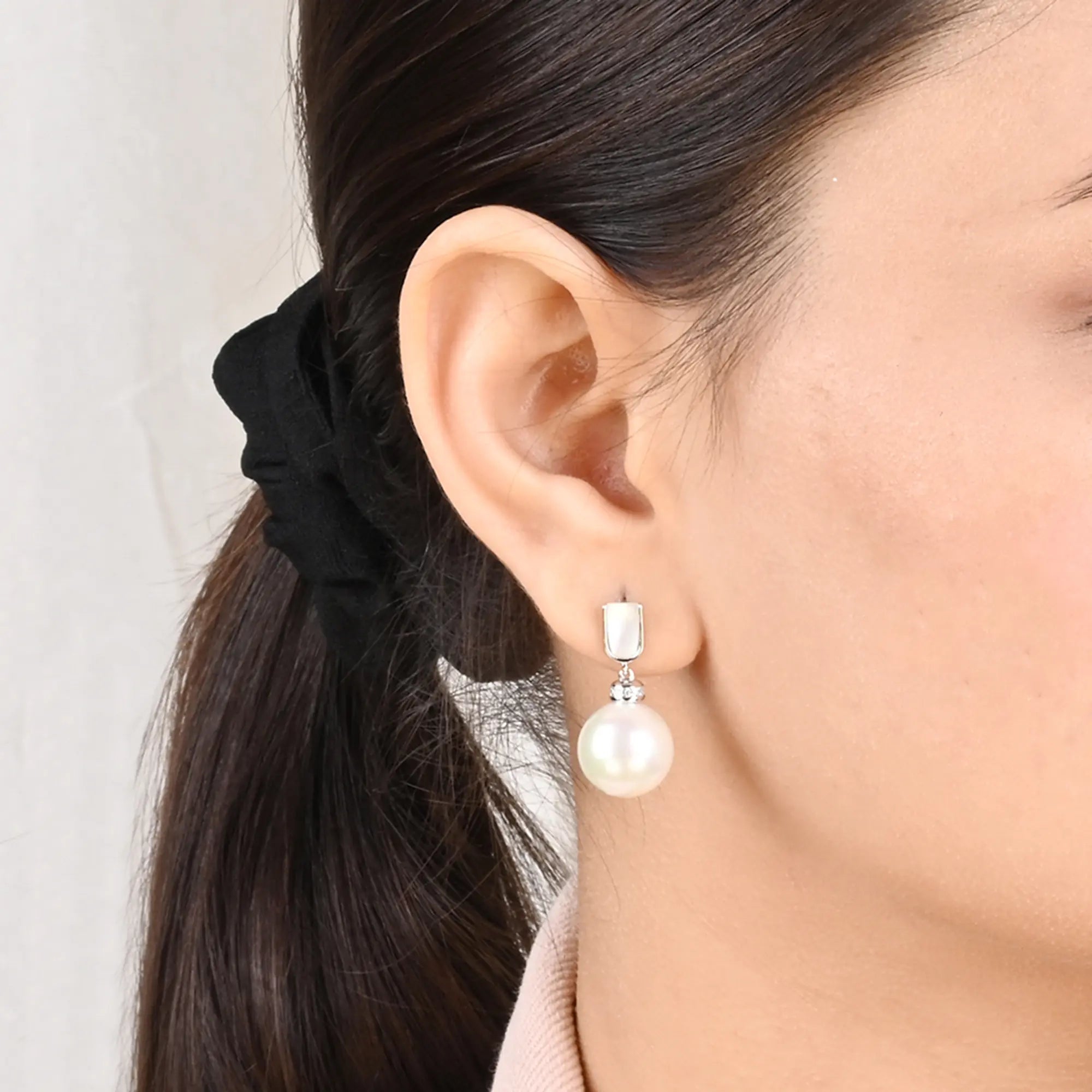 crystal earrings for women -Drop Pearl Earrings