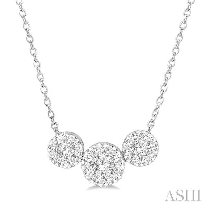 vintage necklaces for women -ROUND SHAPE PAST PRESENT & FUTURE LOVEBRIGHT ESSENTIAL DIAMOND NECKLACE