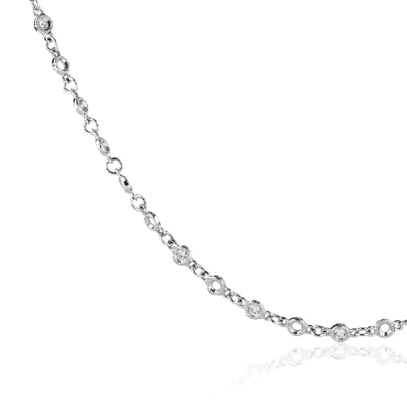 sparkling necklaces for women -Signature Chain 18K Gold, Rosegold or Whitegold Necklace w. Diamonds