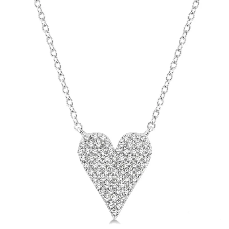 gold chain necklaces for women -Pave Heart Shape Diamond Pendant Necklace