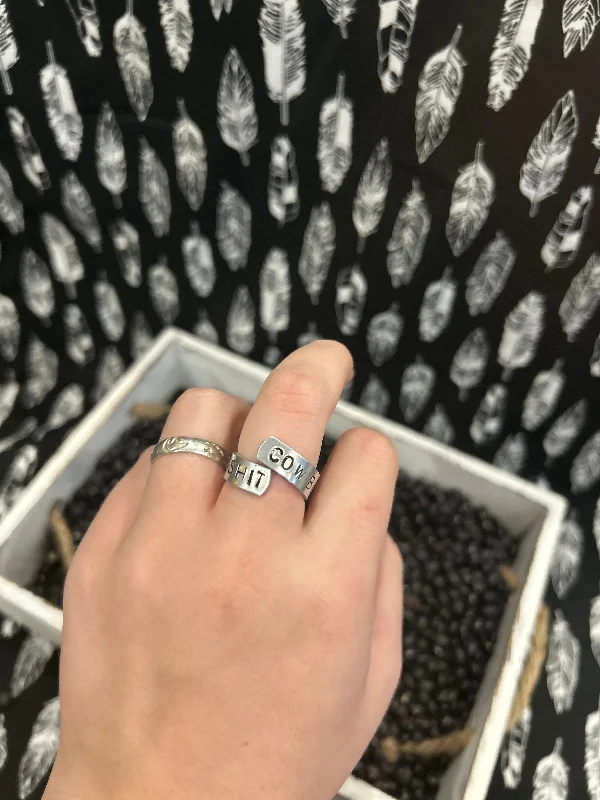 rose gold engagement rings -Stamped rings