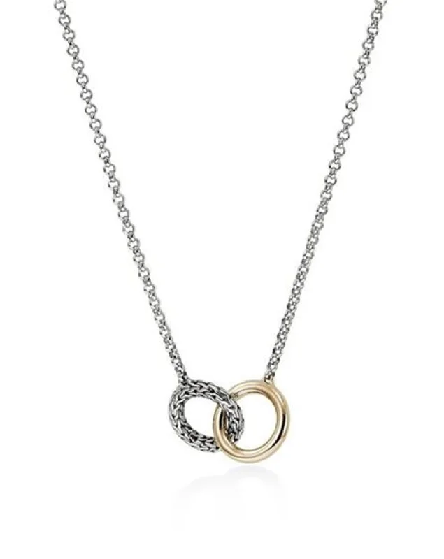 gold chain necklaces for women -John Hardy Essentials 14K Gold & Silver Interlinking Necklace