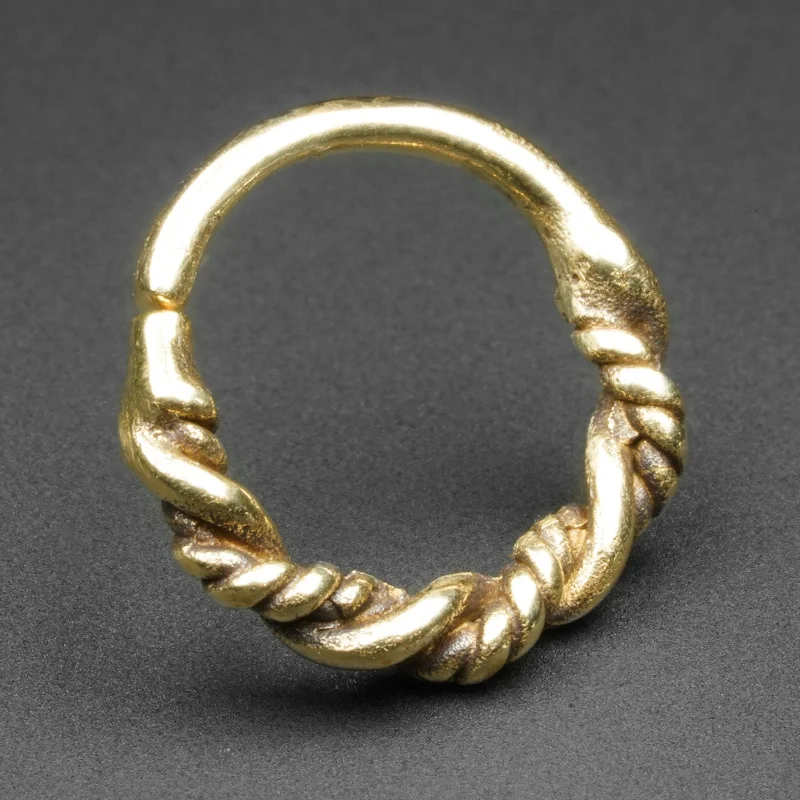 bold wedding bands -Twisted Rope Brass Seamless Septum Ring