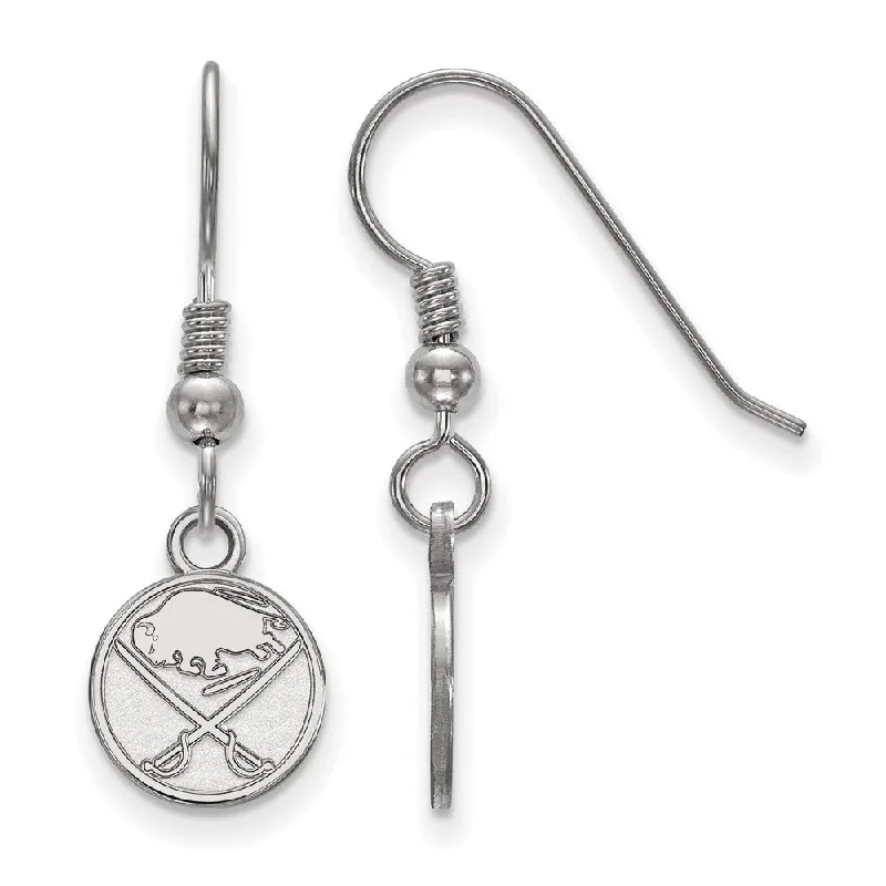 elegant earrings for women -Sterling Silver NHL Buffalo Sabres XS Dangle Earrings