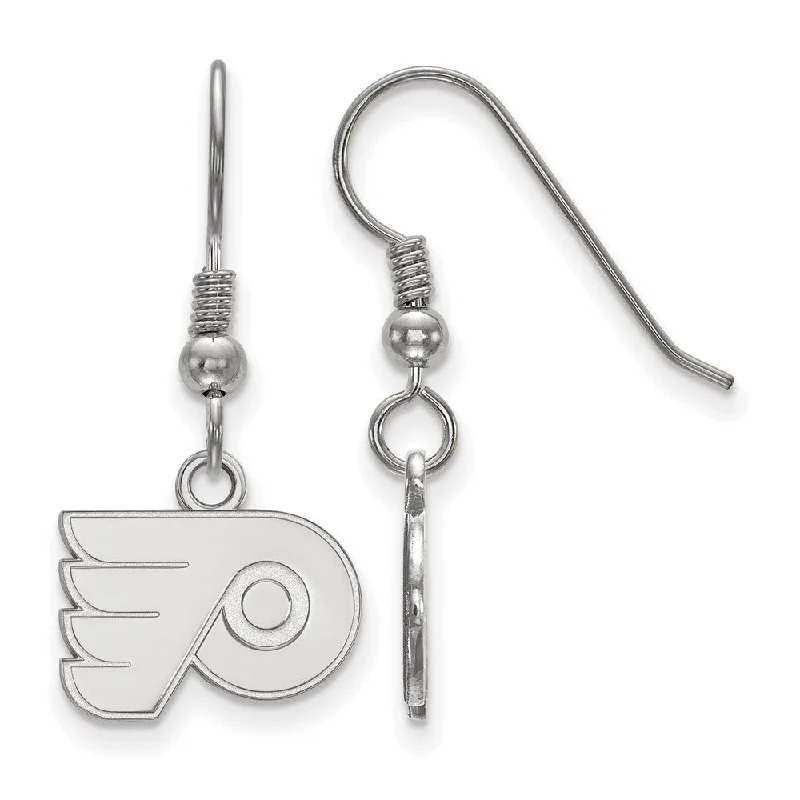 statement crystal earrings for women -Sterling Silver NHL Philadelphia Flyers XS Dangle Earrings