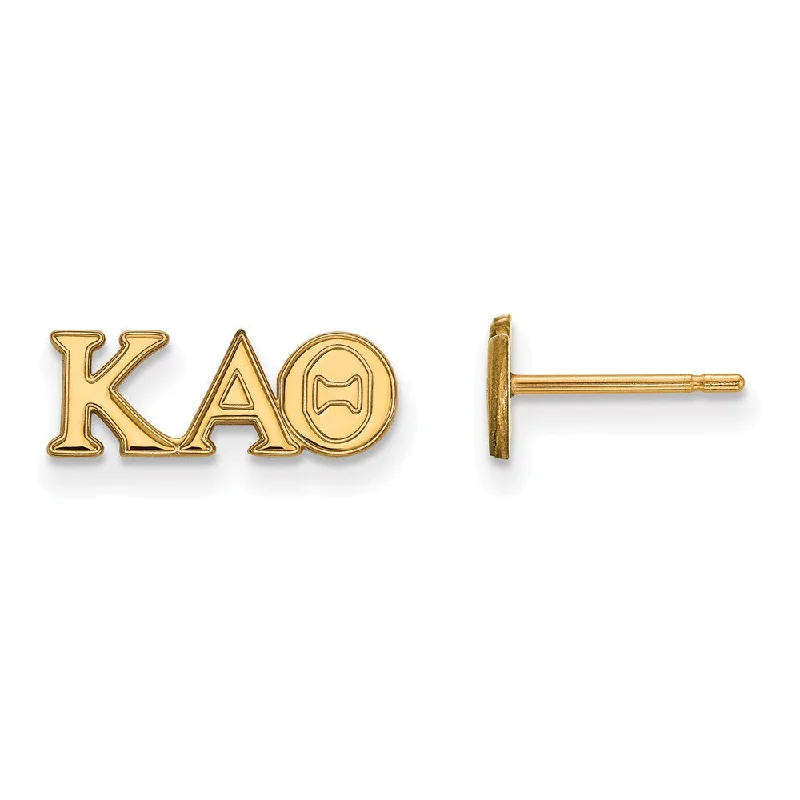 silver earrings for women -14K Plated Silver Kappa Alpha Theta XS Greek Letters Post Earrings