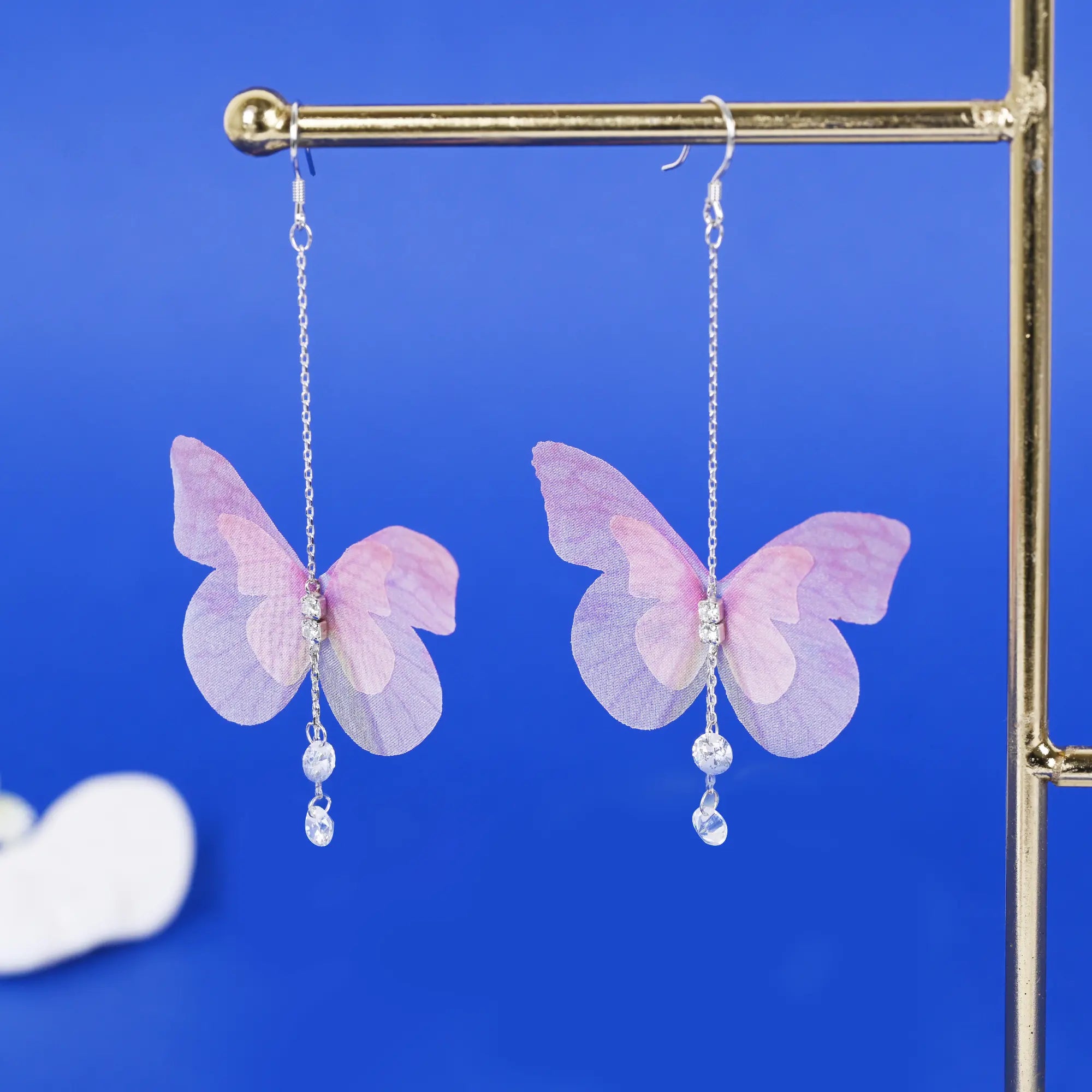 elegant drop earrings for women -Whisper Butterfly Drop Earrings