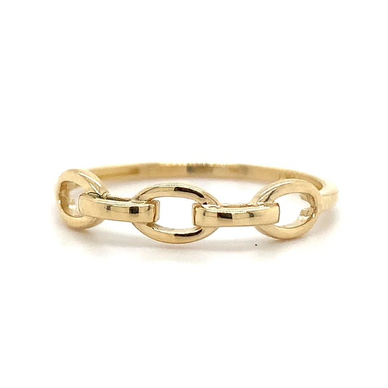 bold rings for women -9ct Yellow Gold Open Link Ring