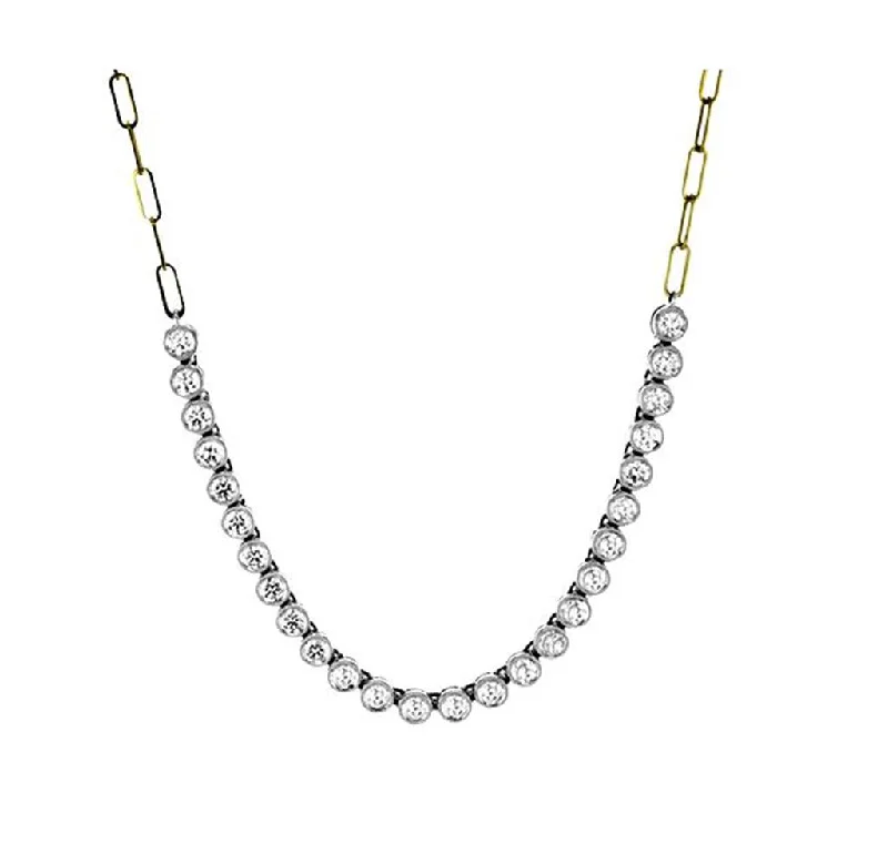 classic necklaces for women -Simon G. 18Kyw Diamond Link Necklace