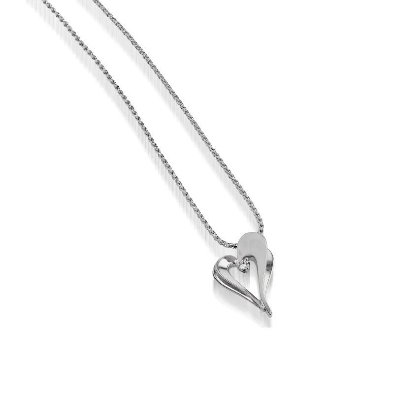 vintage-inspired necklaces for women -Adore Petite Diamond Heart Pendant Necklace